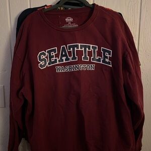 SEATTLE Washington Maroon Crewneck Sweatshirt – 2XL